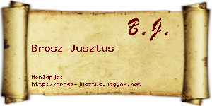 Brosz Jusztus névjegykártya